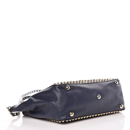 Valentino Garavani Vitello Medium Rockstud All Over Tote Marine 5 of 15