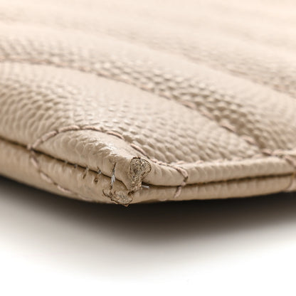 Saint Laurent Grain De Poudre Chevron Monogram Bill Pouch Dusty Grey 9 of 10