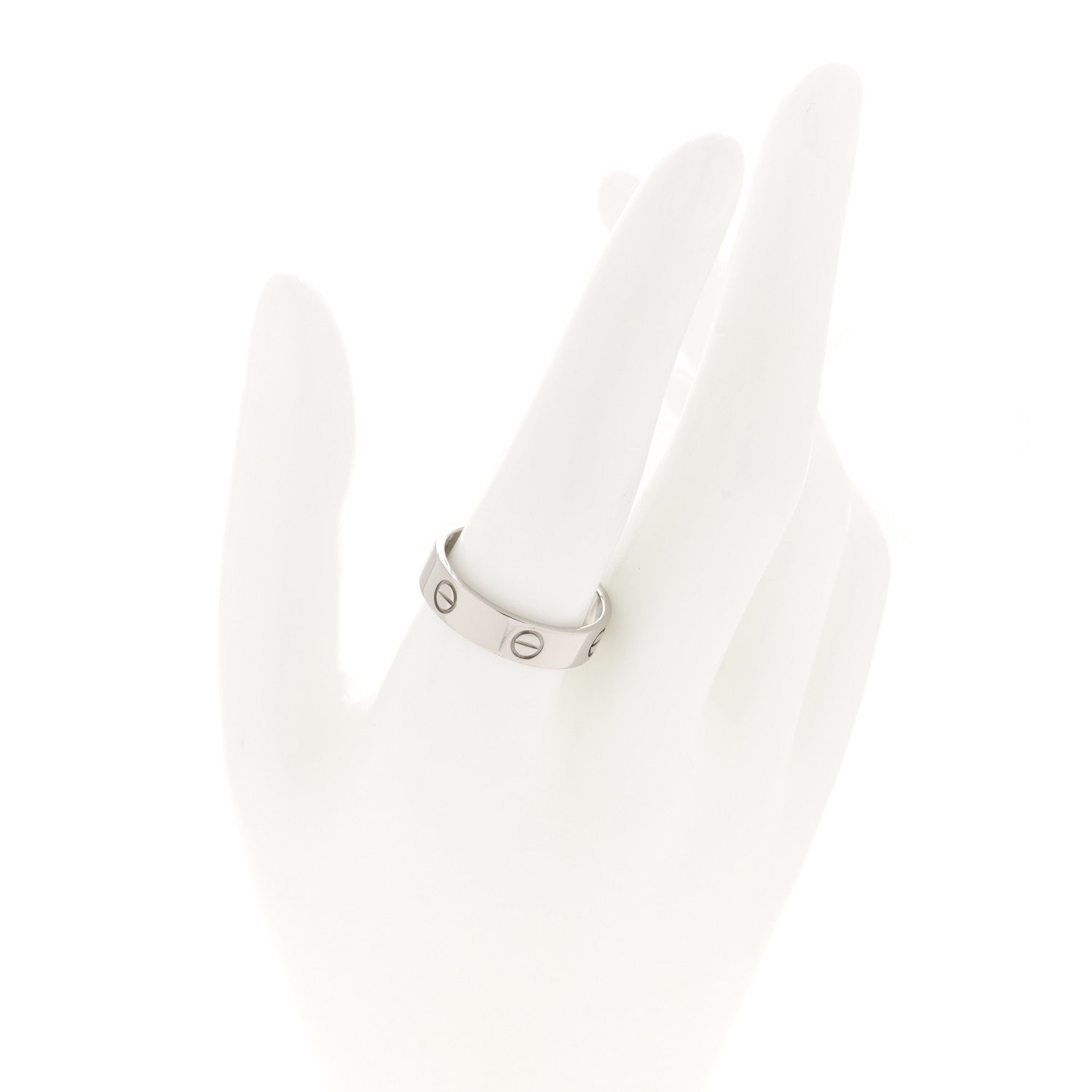 Cartier 18K White Gold 5.5mm LOVE Ring 63 10.5 2 of 5