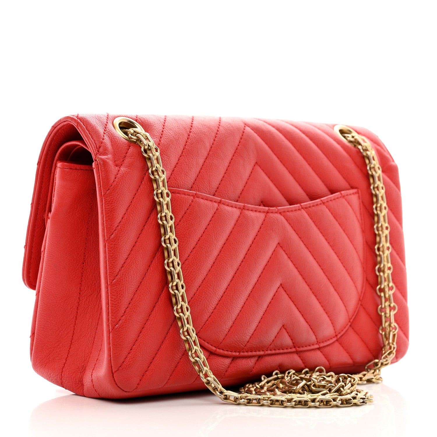 Chanel Calfskin Chevron Quilted 2.55 Reissue 225 Flap Red 3 of 15