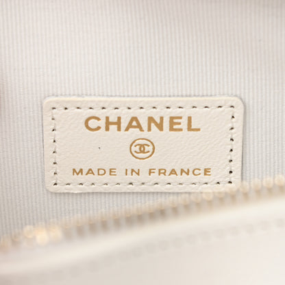 Chanel Lambskin Quilted CC In Love Heart Clutch With Chain White 6 of 11
