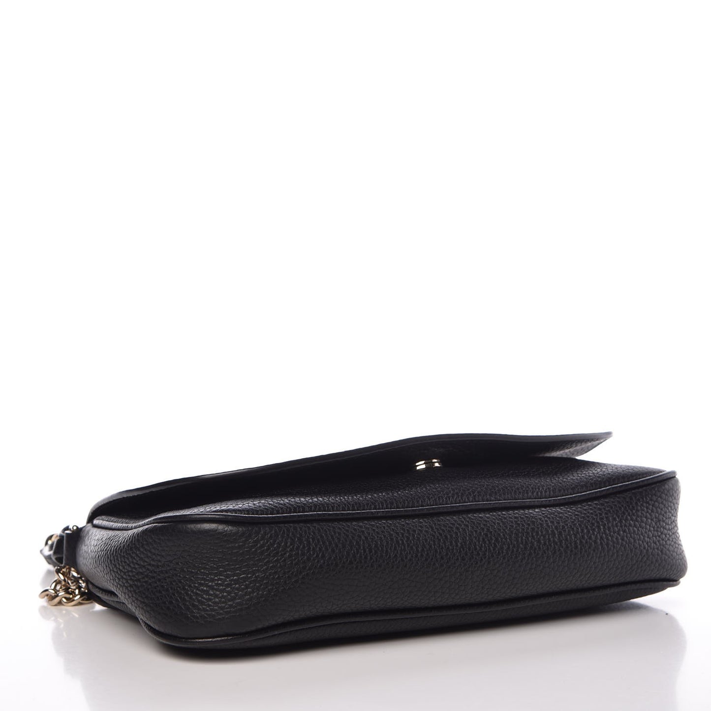 Pebbled Calfskin Medium Soho Flap Crossbody Black