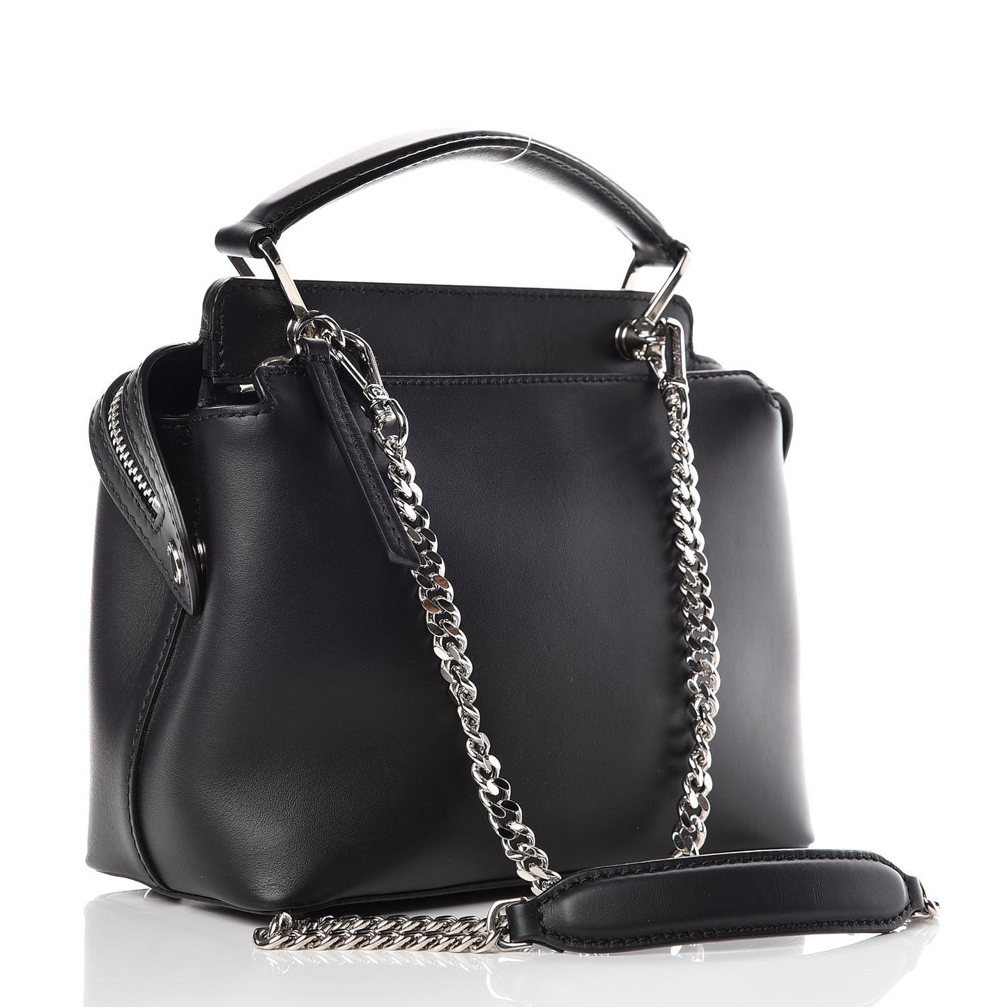 Vitello Baltico Hypnoteyes Studded Small Dotcom Click Chain Satchel Black