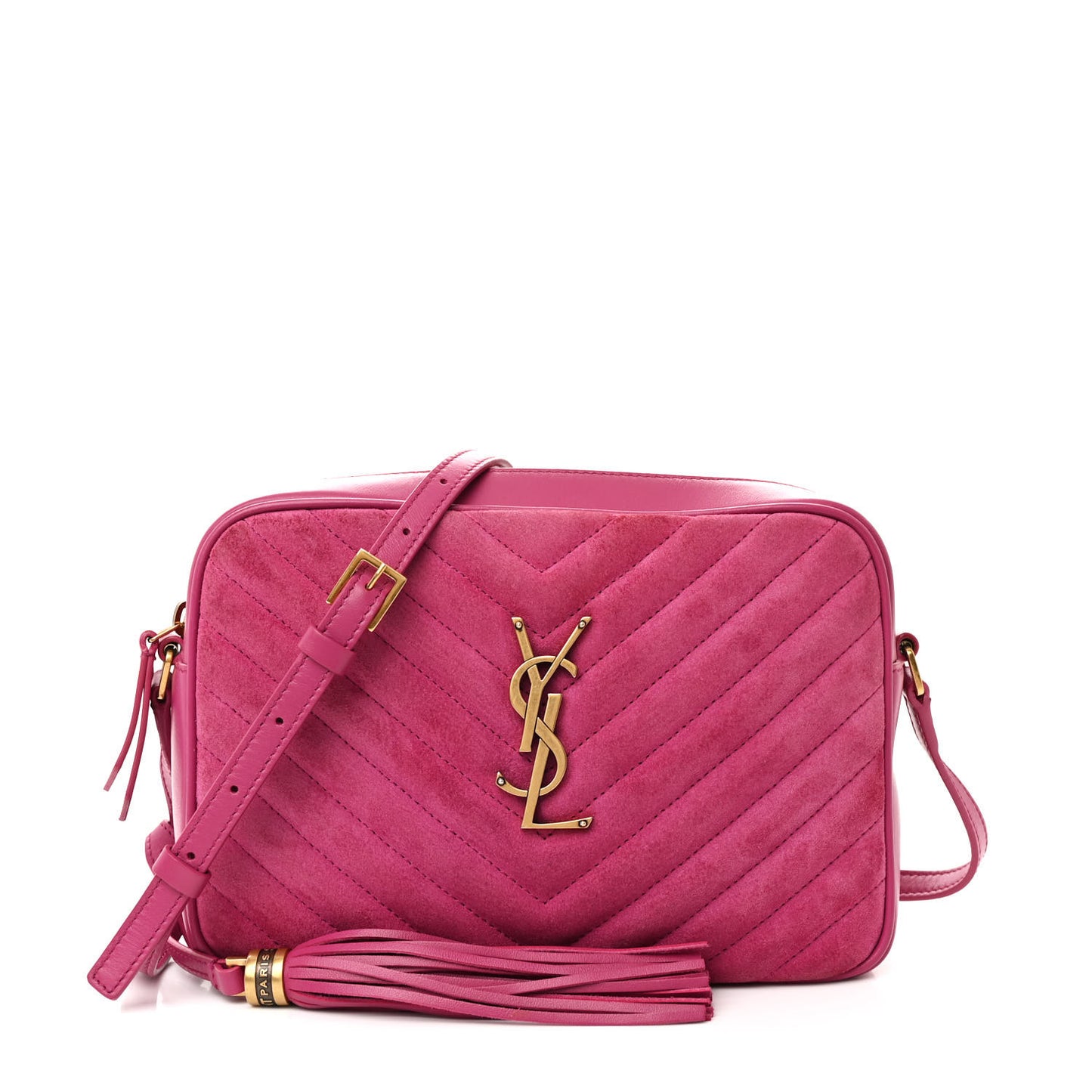 Suede Matelasse Monogram Lou Camera Bag Rose