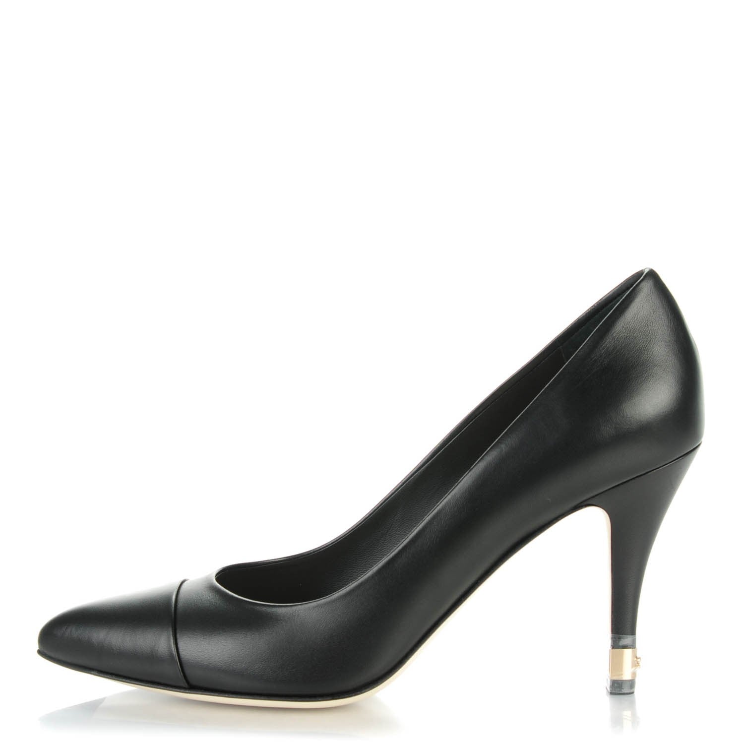 Chanel Lambskin Cap Toe CC Pumps 40 Black 1 of 9