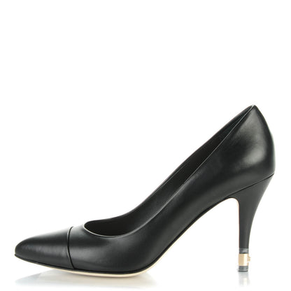 Chanel Lambskin Cap Toe CC Pumps 40 Black 1 of 9