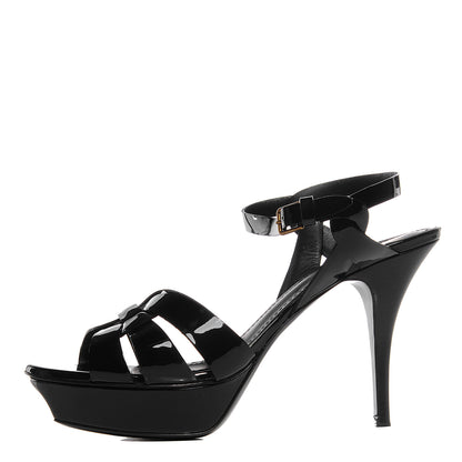 Saint Laurent Patent Tribute 75 Platform Sandals 39 Black 1 of 7