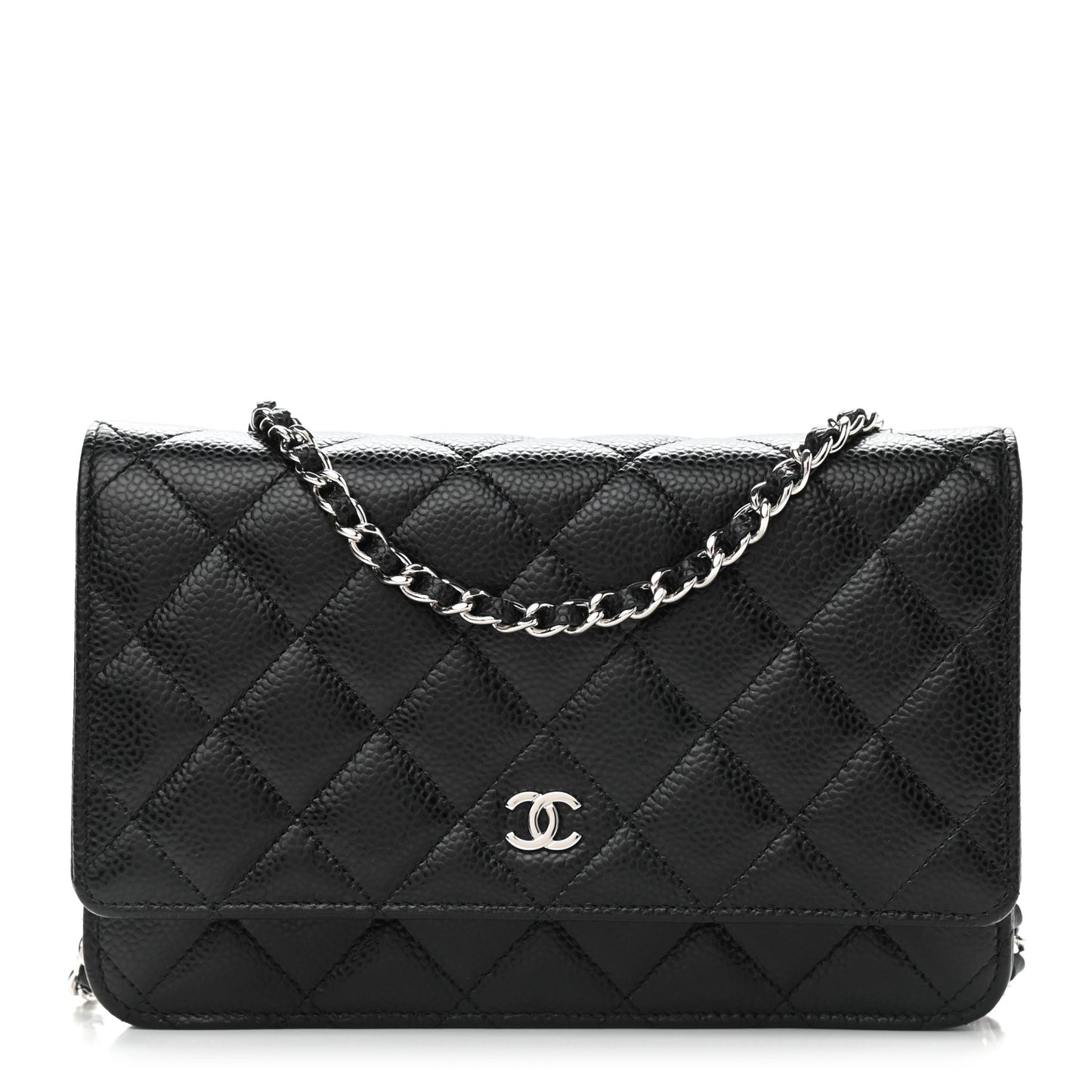 Caviar Quilted Wallet On Chain WOC Black