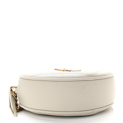 Saint Laurent Grain De Poudre Matelasse Chevron Quilted Round Vinyle Camera Bag Blanc Vintage 3 of 9