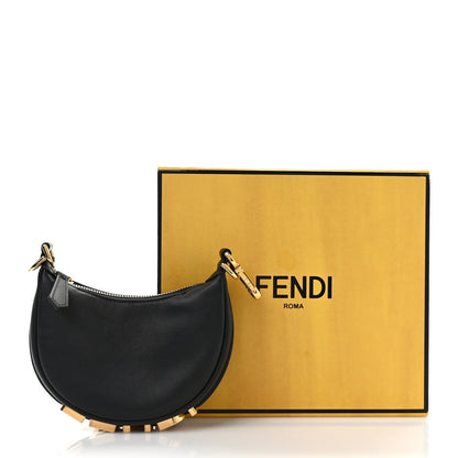 Fendi Vitello Grace Matte Nano Fendigraphy Hobo Charm Black 11 of 11