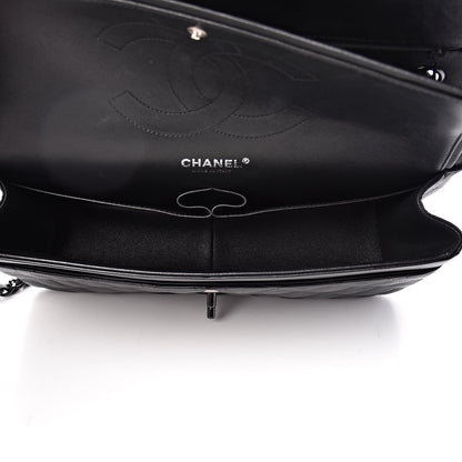 Chanel Crumpled Calfskin Quilted Jumbo Double Flap So Black 5 of 11