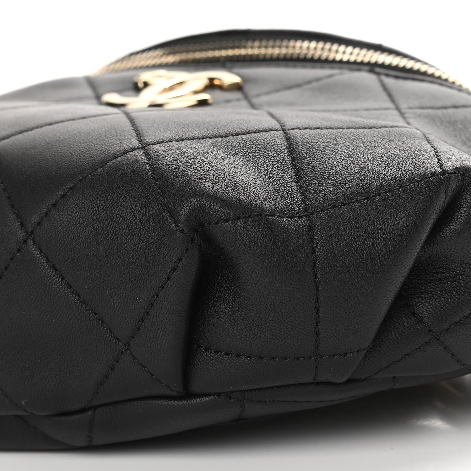 Chanel Lambskin Quilted Resin Bi-Color Waist Bag Fanny Pack Black 10 of 10