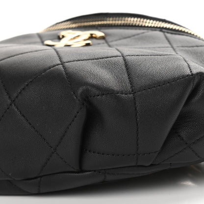Chanel Lambskin Quilted Resin Bi-Color Waist Bag Fanny Pack Black 10 of 10