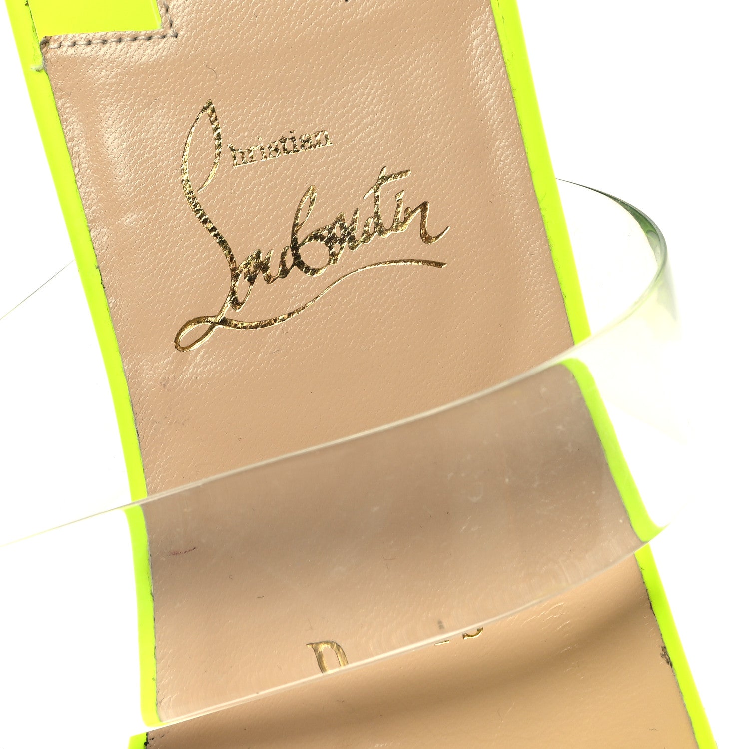 Christian Louboutin Calfskin Patent PVC Just Nodo Flat 35 Sulfure 8 of 10