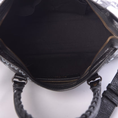 Balenciaga Agneau Classic Hardware Graffiti All Over S City Black 5 of 12