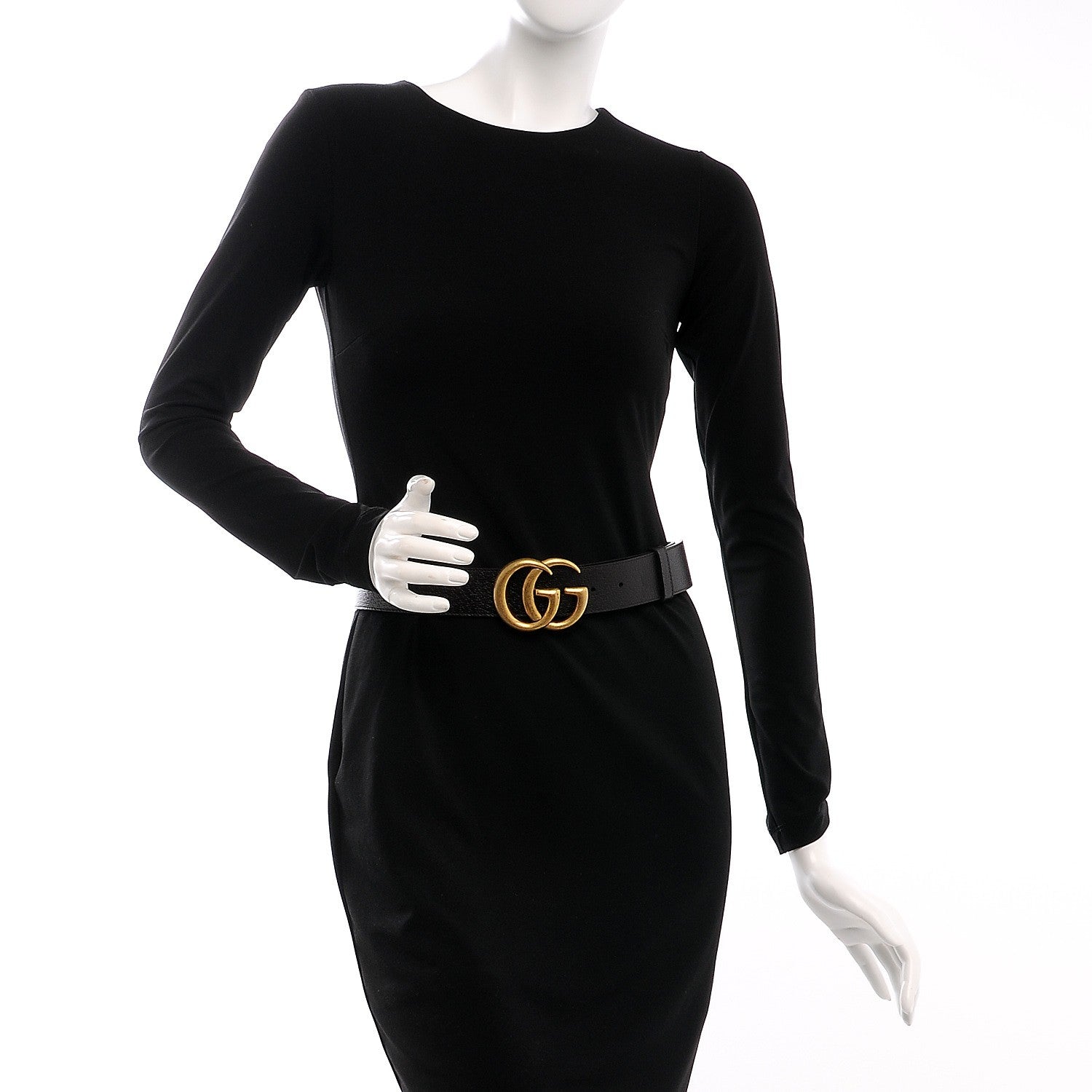 Gucci Textured Dollar Calfskin Double G 40mm Belt 75 30 Dark Cocoa 2 of 6