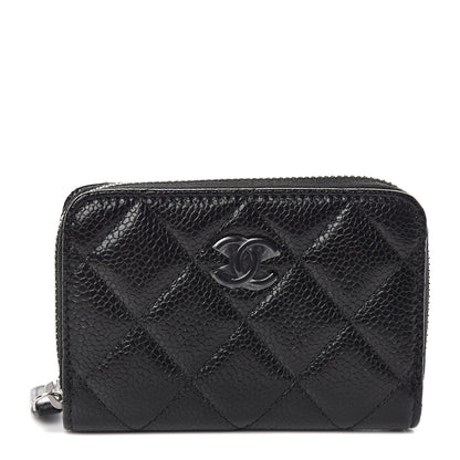 Chanel Caviar Quilted Incognito Zip Coin Purse Black 1 of 6