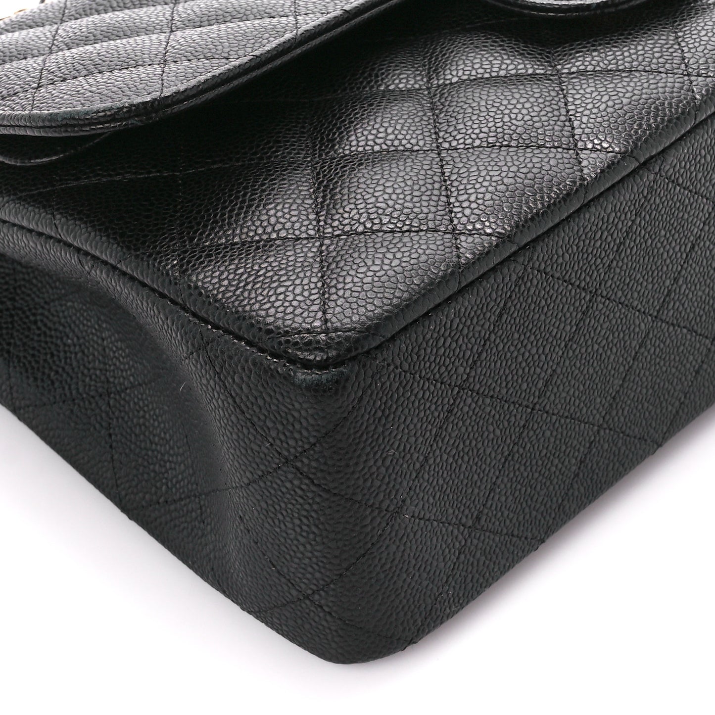 Caviar Quilted Jumbo Double Flap Black
