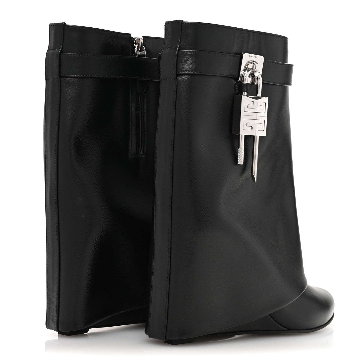 Givenchy Calfskin Shark Lock Ankle Boots 40 Black 5 of 12