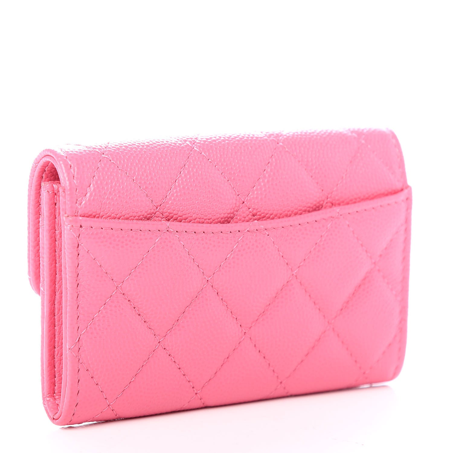 Chanel Caviar Quilted Flap Card Holder Wallet Pink 3 of 9