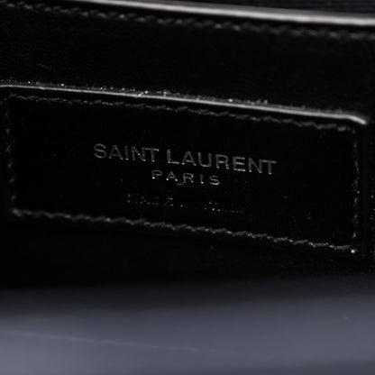 Saint Laurent Sheepskin Matelasse Chevron Monogram Large College Satchel Deep Marine 6 of 12