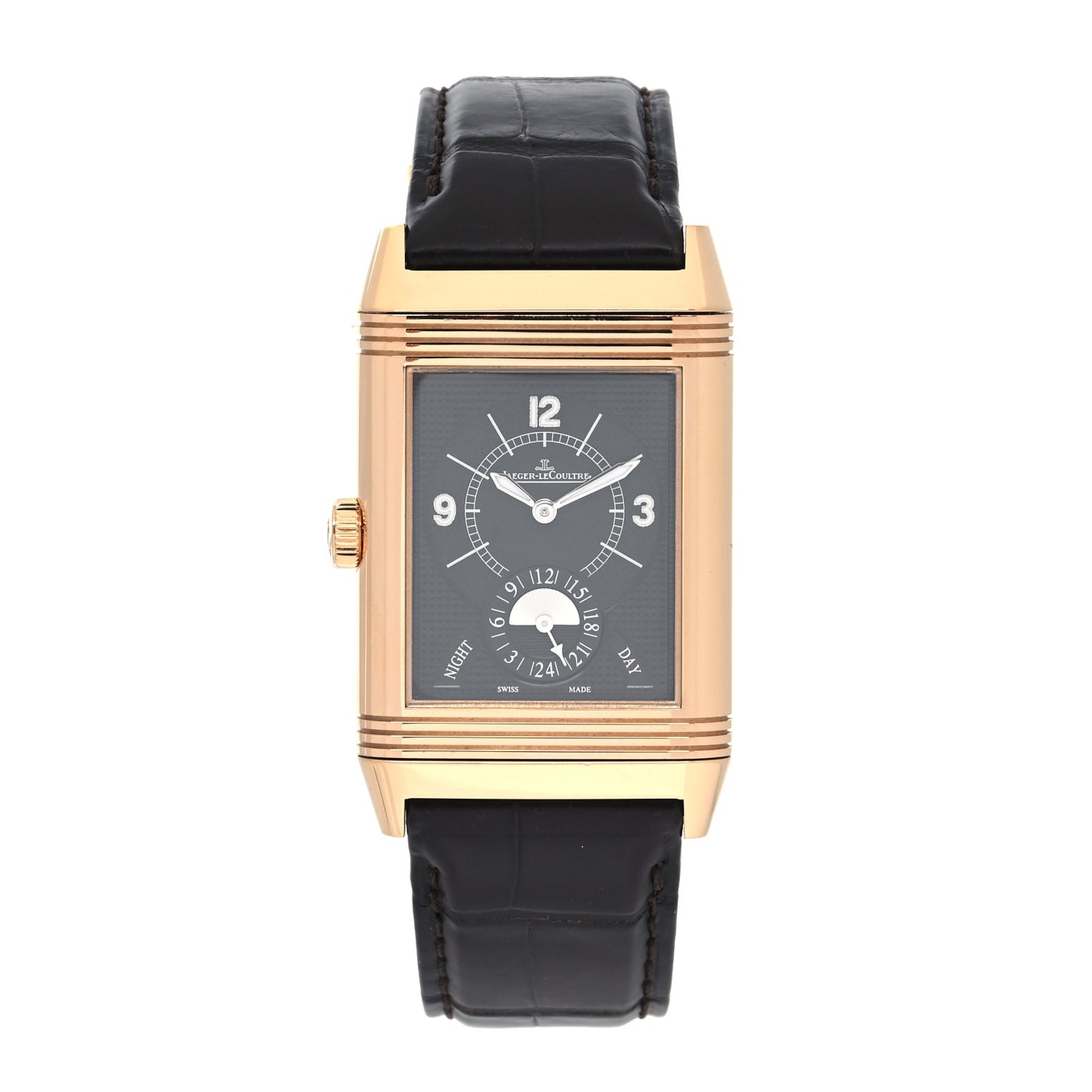 18K Rose Gold Alligator 30mm Grande Reverso Duo Manual Winding Watch Q3742421