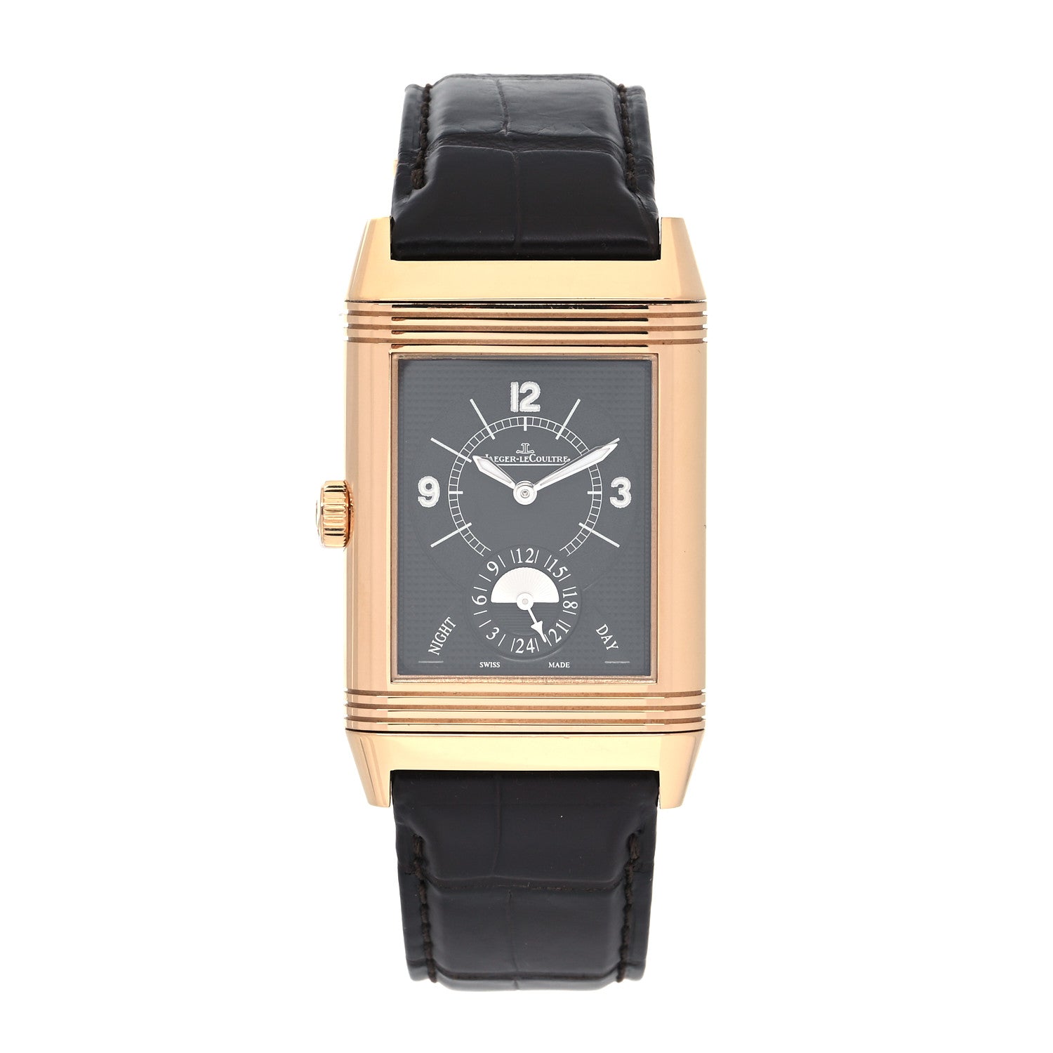 Jaeger-LeCoultre 18K Rose Gold Alligator 30mm Grande Reverso Duo Manual Winding Watch Q3742421 3 of 8