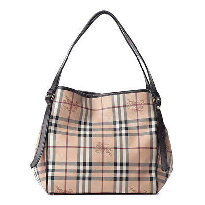 Burberry Haymarket Check Small Canterbury Tote Chocolate 1 of 17