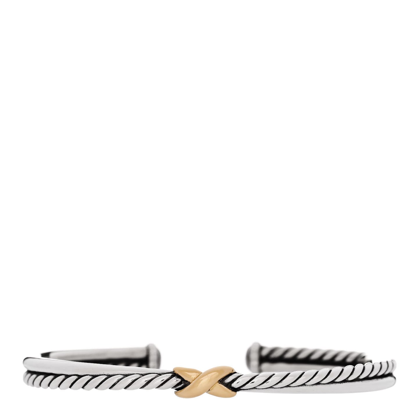 Sterling Silver 18K Yellow Gold 5mm Petite X Center Station Bracelet