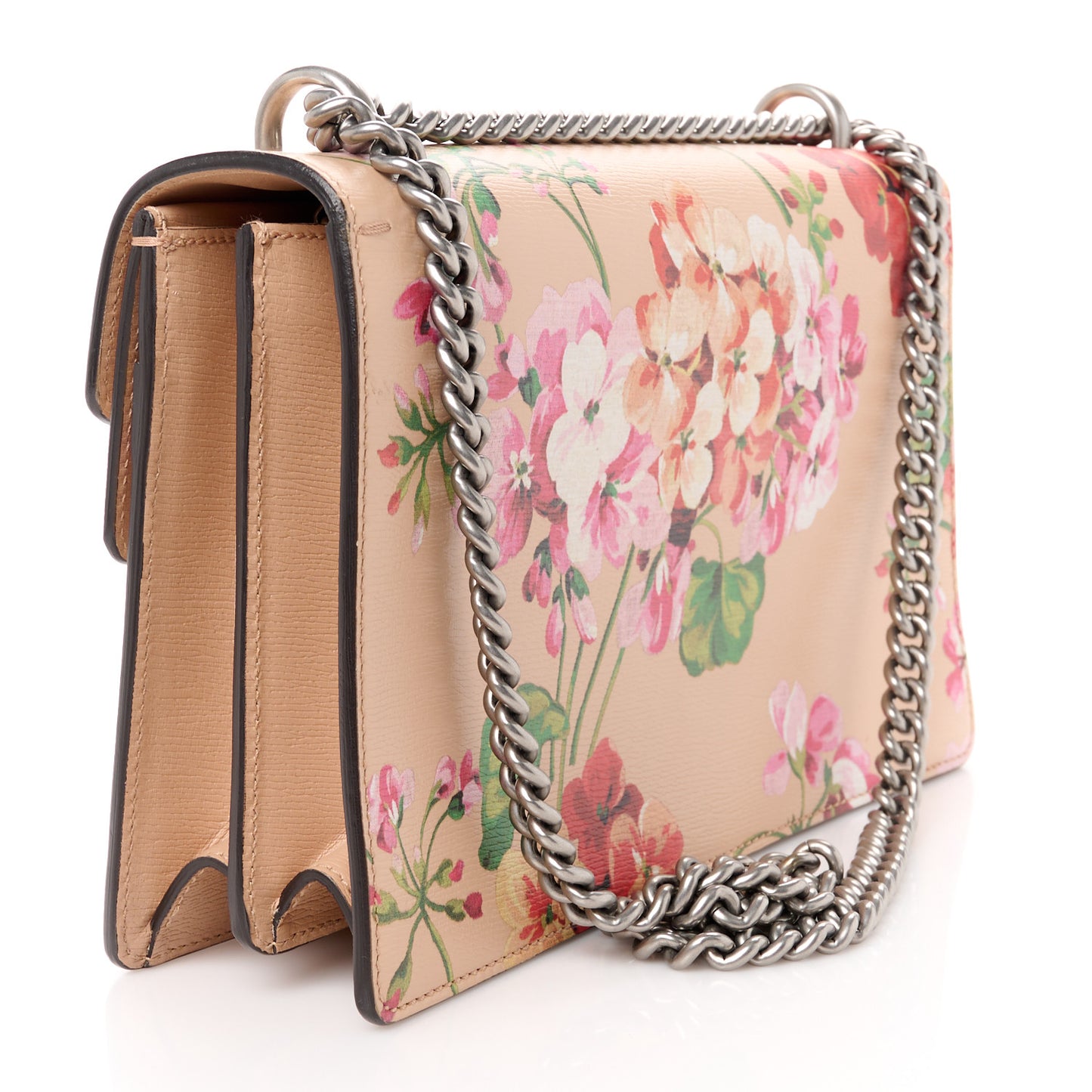 Calfskin Blooms Print Small Dionysus Shoulder Bag Pink Apricot Multicolor