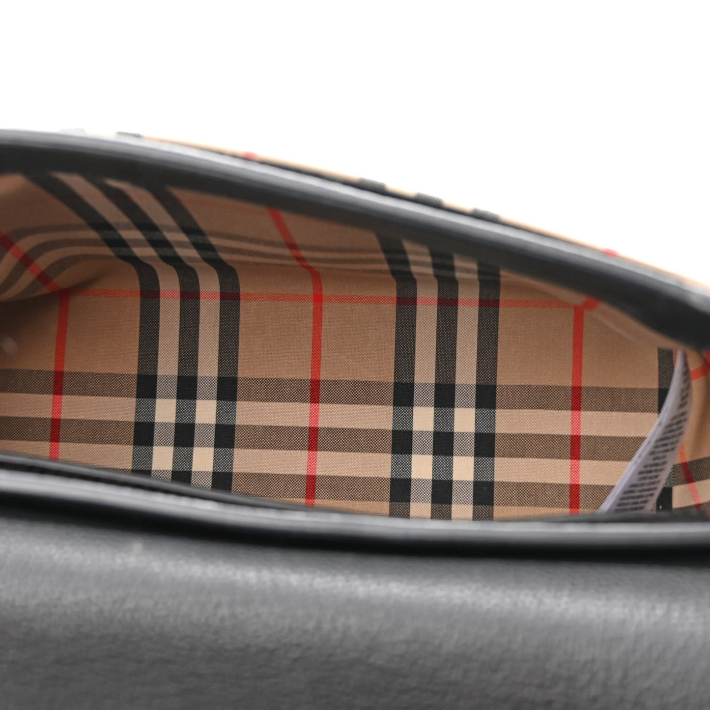 Grainy Calfskin Vintage Check Note Crossbody Bag Black