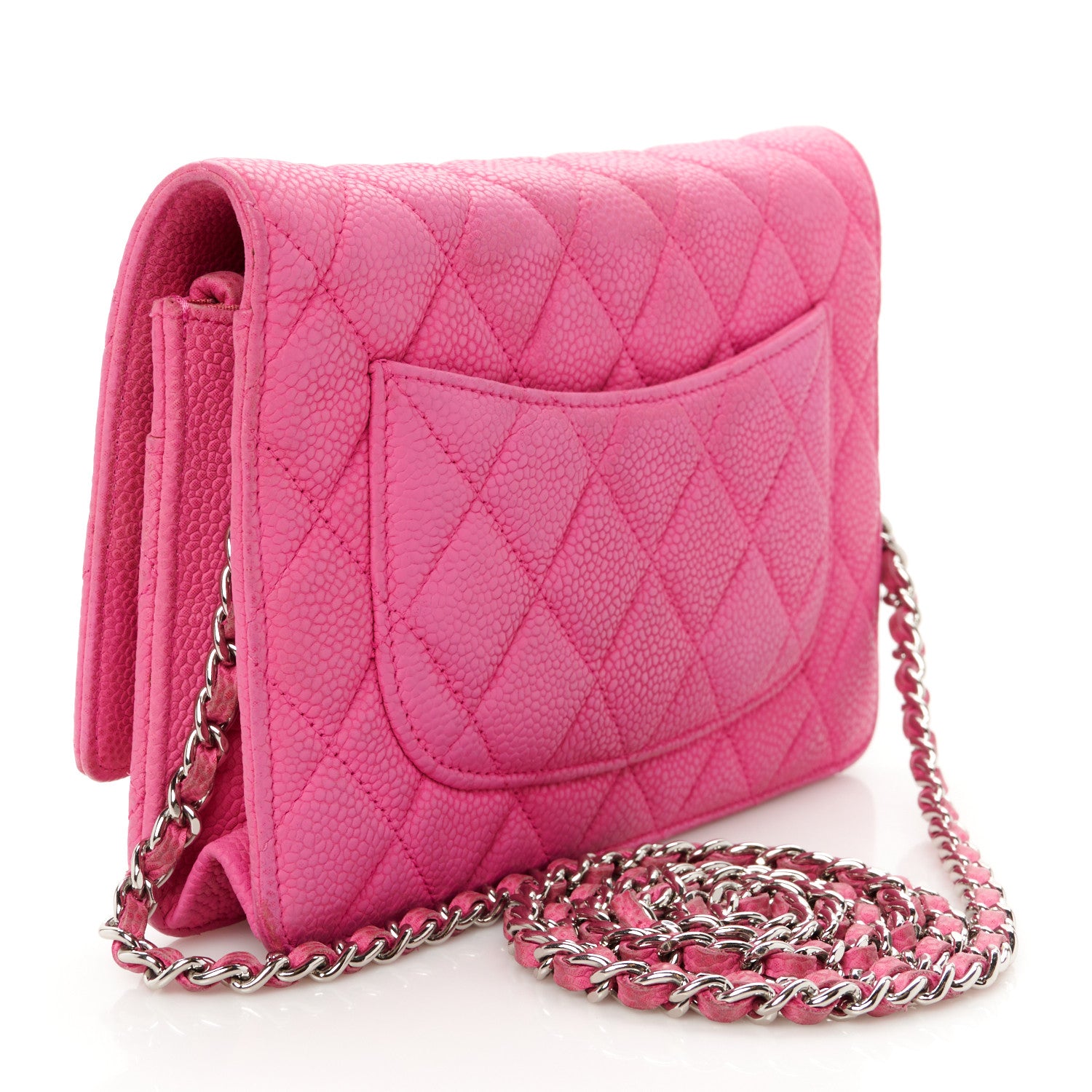 Chanel Iridescent Caviar Quilted Wallet on Chain WOC Pink 3 of 13