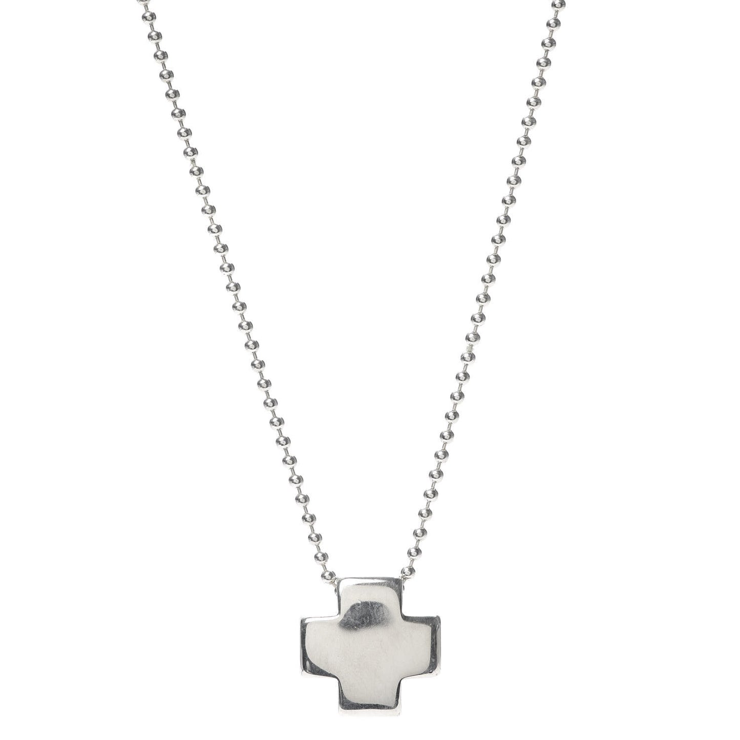 Sterling Silver Square Cross Pendant Necklace