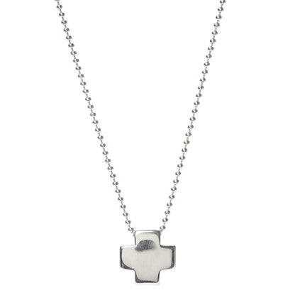 Tiffany Sterling Silver Square Cross Pendant Necklace 1 of 4