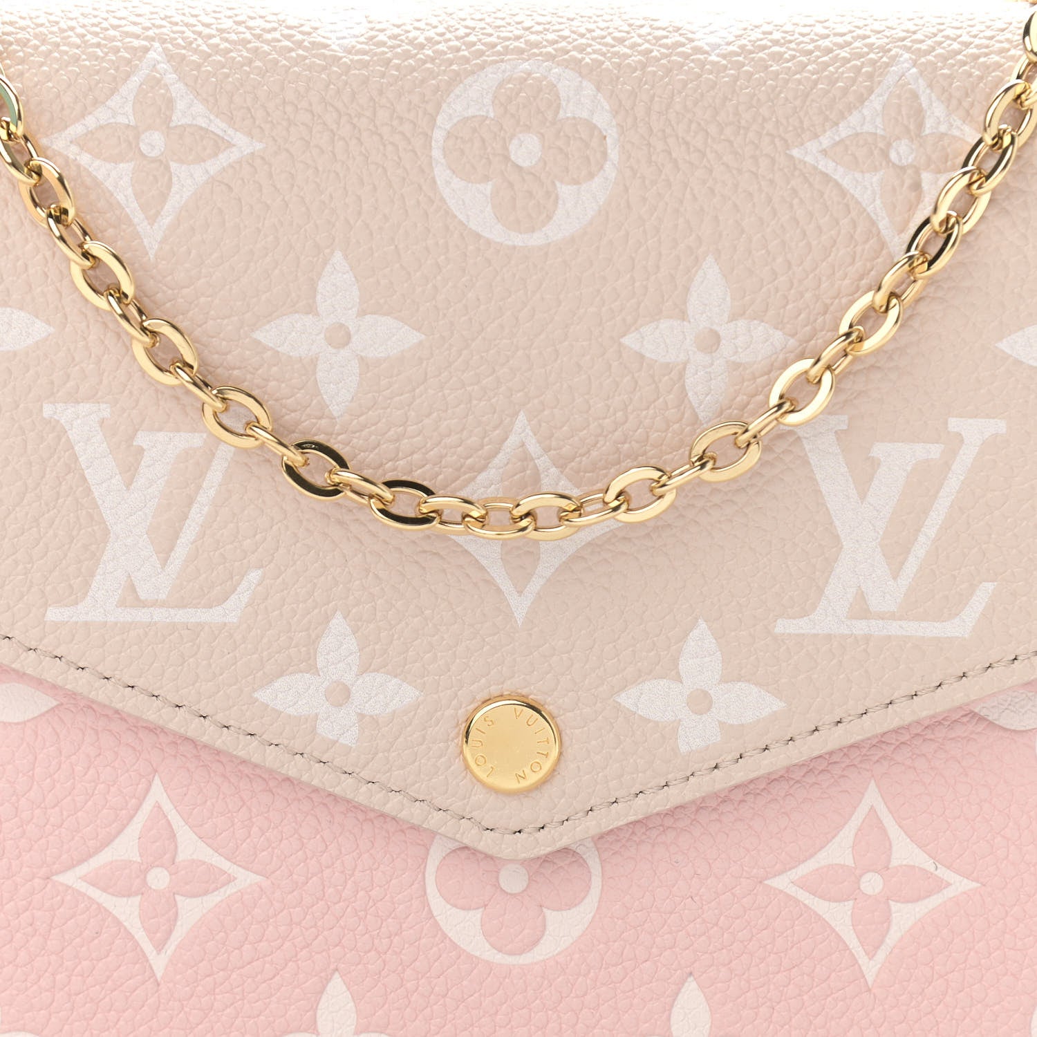 Louis Vuitton Empreinte Spring in the City Felicie Pochette Chain Wallet Pink Beige Yellow 8 of 10