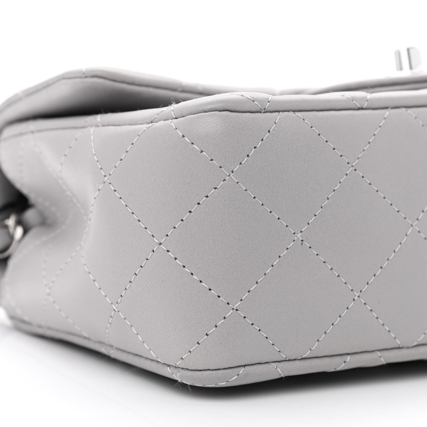Chanel Lambskin Quilted Mini Rectangular Flap Grey 9 of 10
