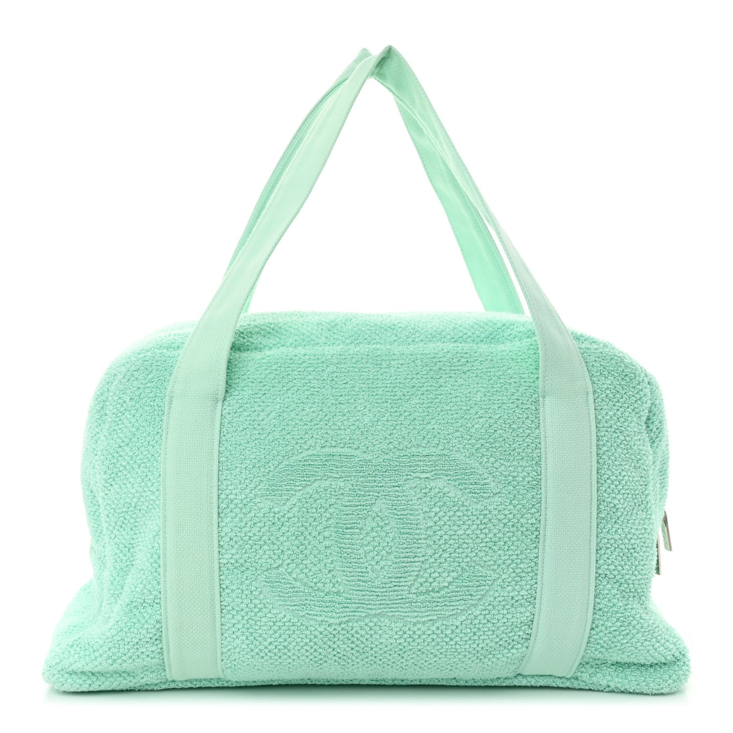 Chanel Terry Cotton CC Beach Tote Towel Set Green 3 of 12