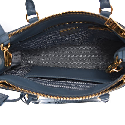 Prada Saffiano Galleria Mini Double Zip Tote Aviazione 5 of 10
