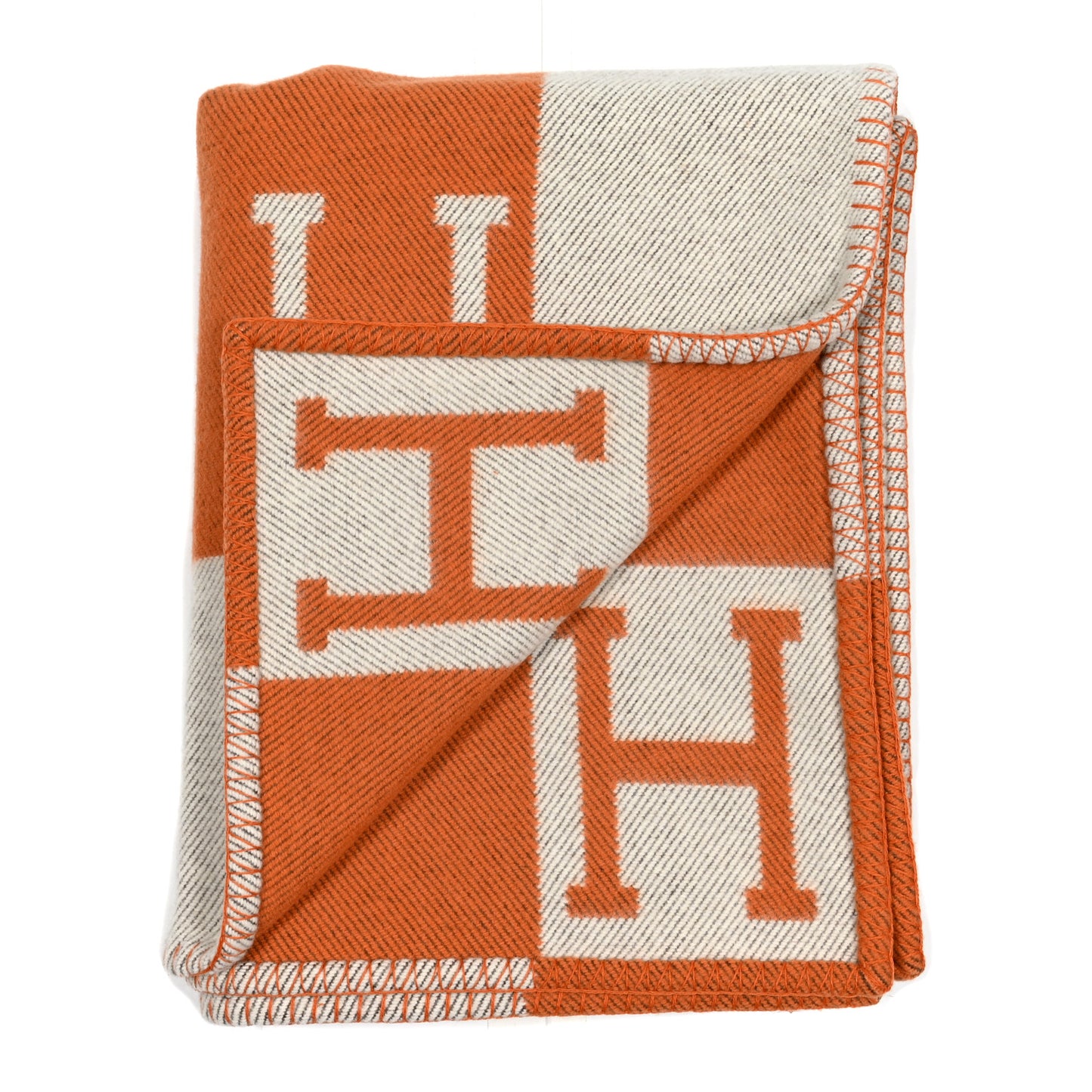 Wool Cashmere Signature Classic Avalon Blanket Ecru Potiron