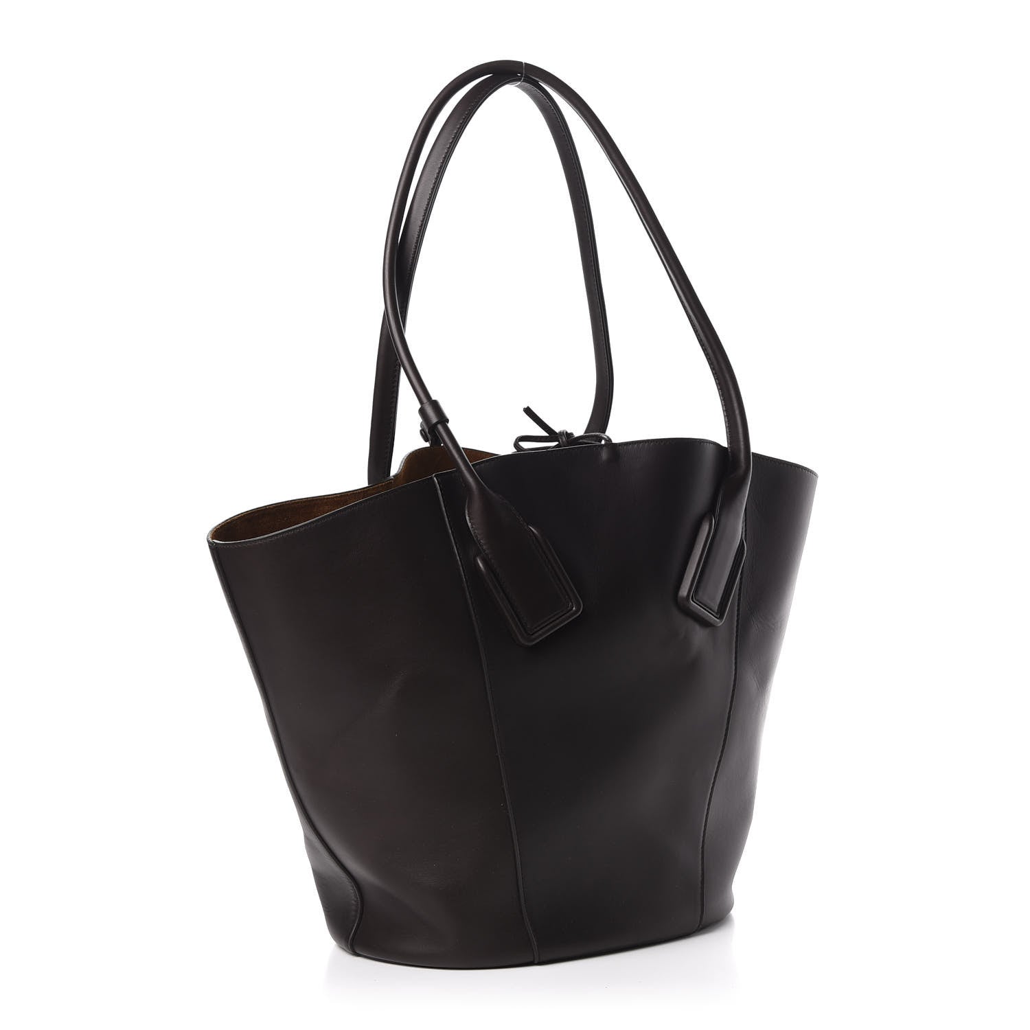 Bottega Veneta Smooth Calfskin Basket Tote Fondente 3 of 9