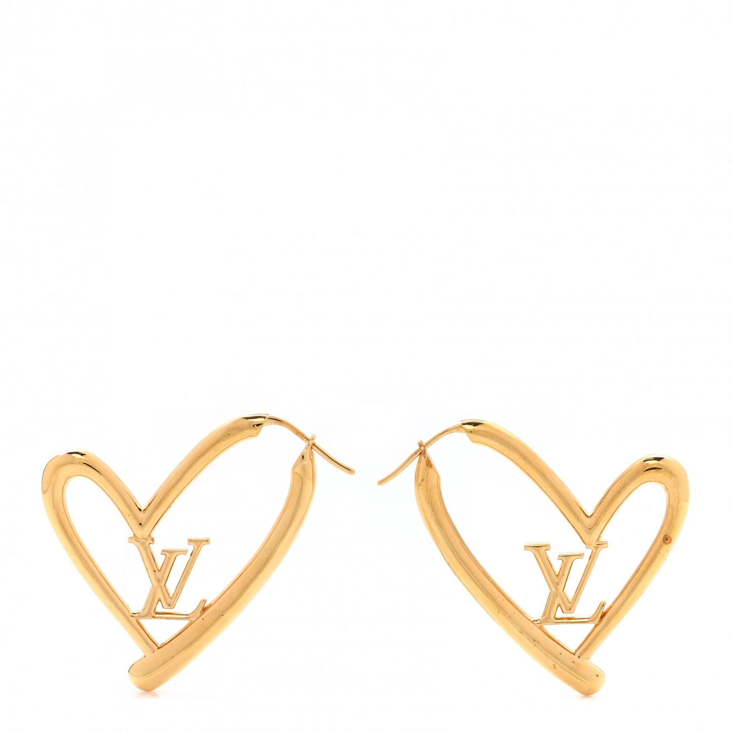 Metal Fall In Love Hoop Earrings GM Gold