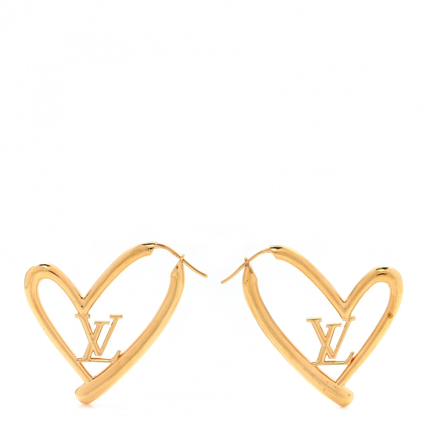 Louis Vuitton Metal Fall In Love Hoop Earrings GM Gold 1 of 5
