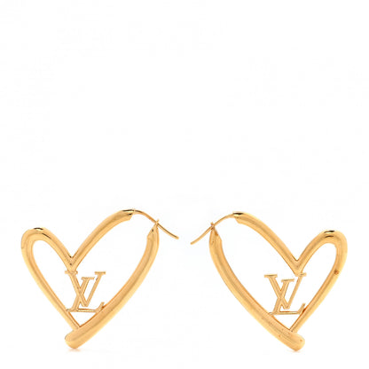 Louis Vuitton Metal Fall In Love Hoop Earrings GM Gold 1 of 5