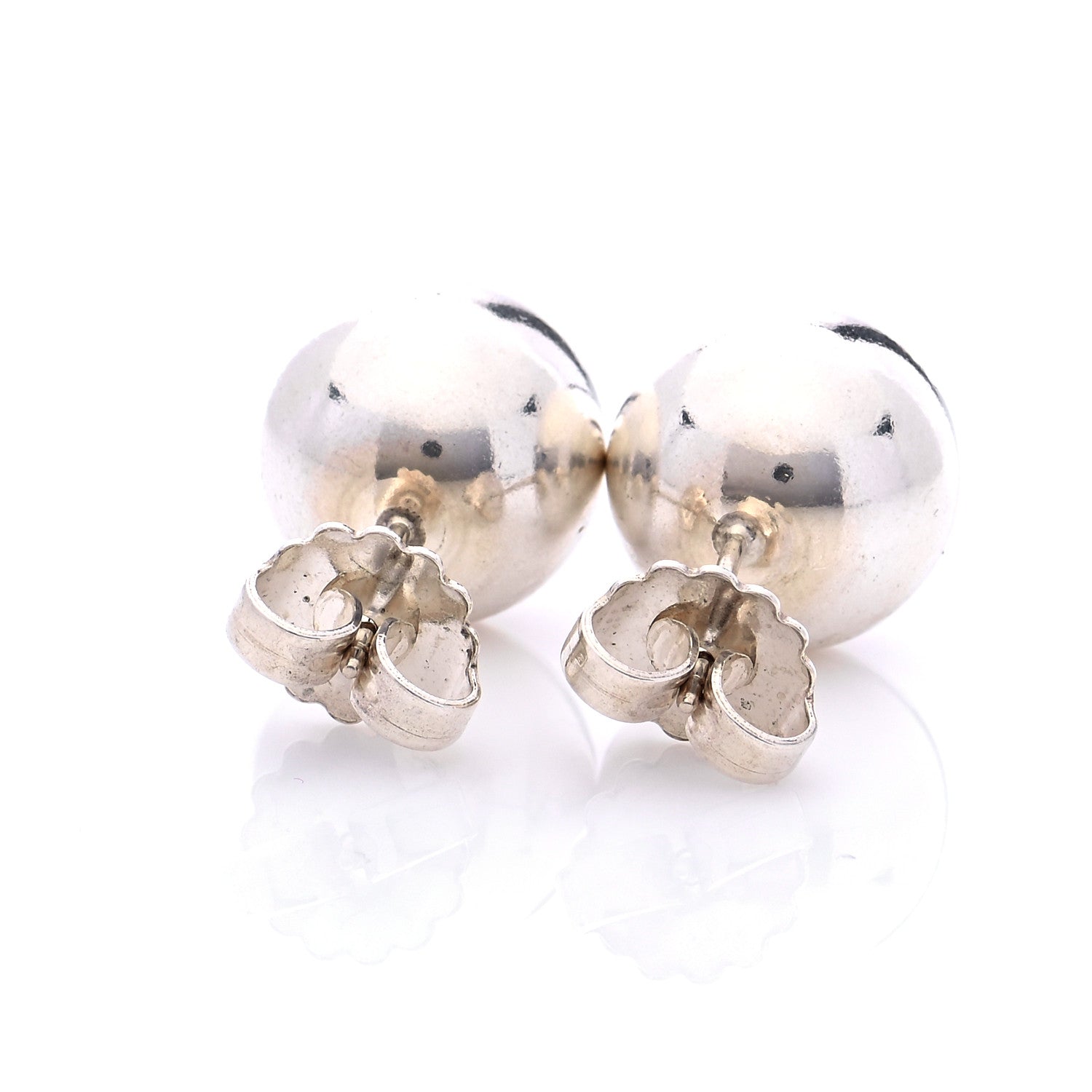 Tiffany Sterling Silver 14mm HardWear Ball Earrings 3 of 4