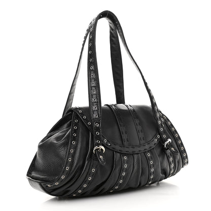 Christian Dior Calfskin Lizard Shoulder Bag Black 2 of 11