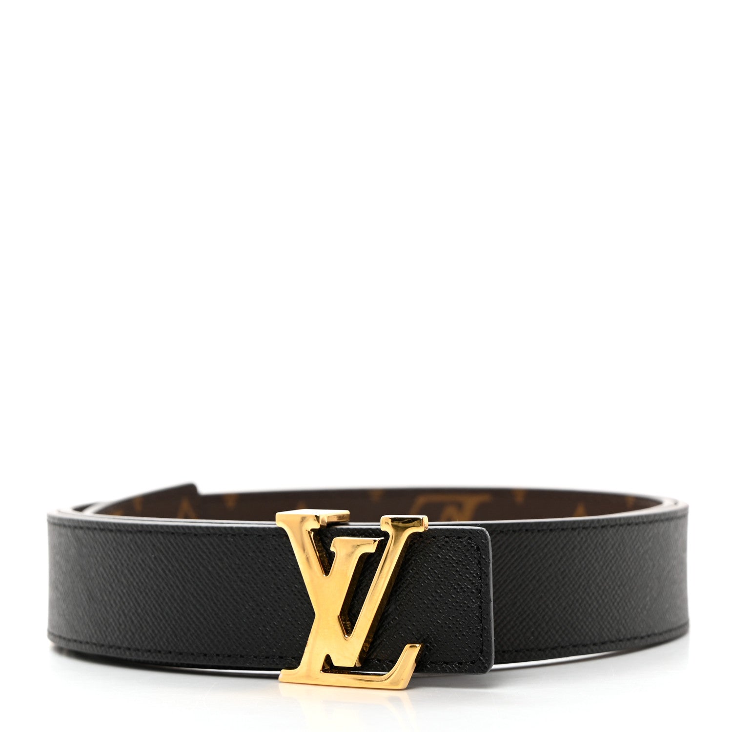 Louis Vuitton Calfskin Monogram 30mm LV Initiales Reversible Belt 95/38 Black 3 of 9