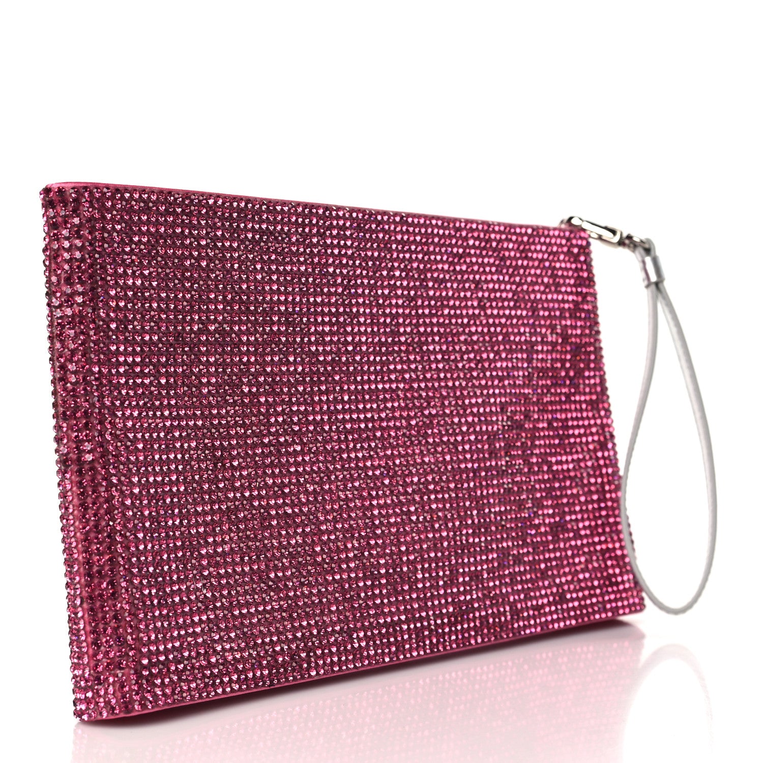 Judith Leiber Swarovski Crystal Wristlet Pouch Pink 3 of 6