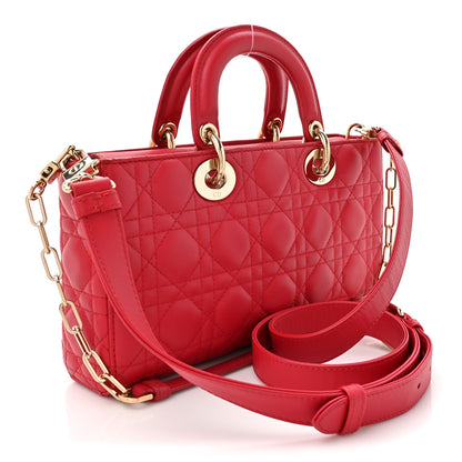 Christian Dior Lambskin Cannage Medium Lady D-Joy Red 3 of 21