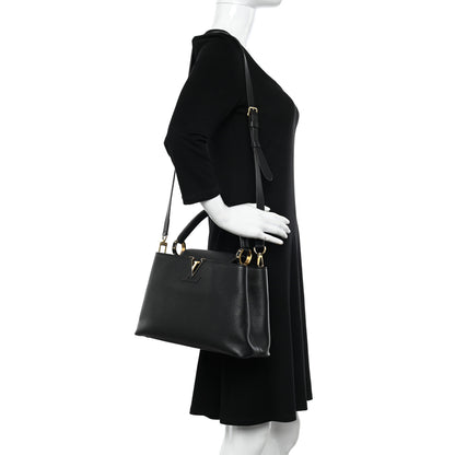 Louis Vuitton Taurillon Capucines PM Black 2 of 10