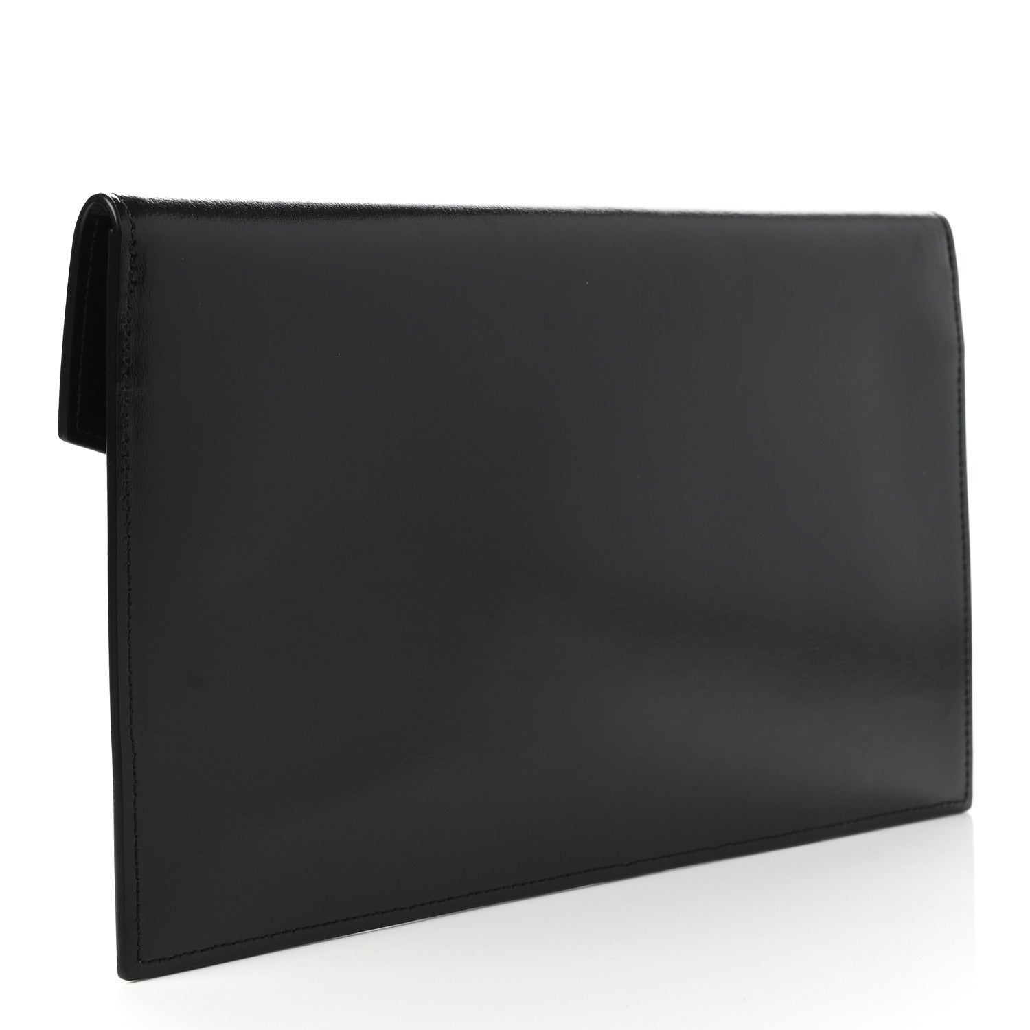 Saint Laurent Smooth Shiny Calfskin Monogram Uptown Pouch Black 3 of 8